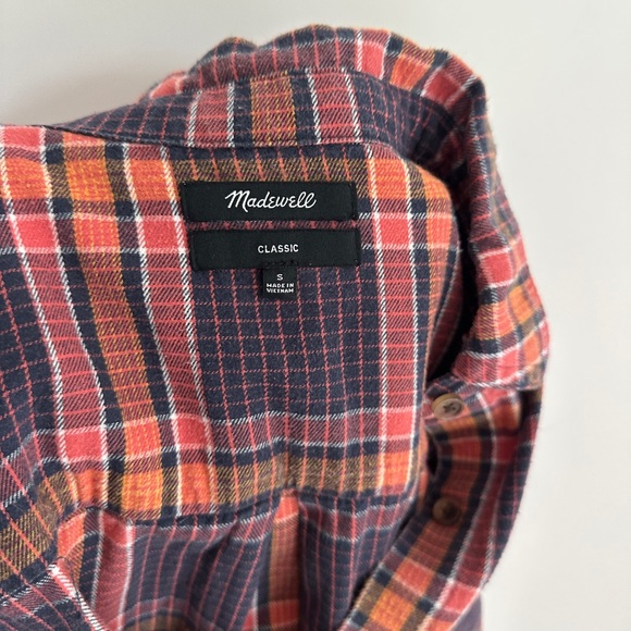 Madewell Plaid Shirt in Purple and Orange - Picture 6 of 6